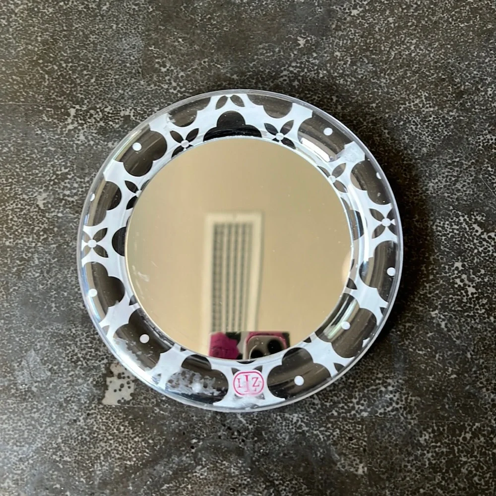 6” diameter mini circular mirror, used for locker rooms on the go at the gym